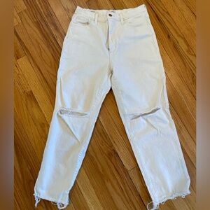 Women's Distressed White Jeans